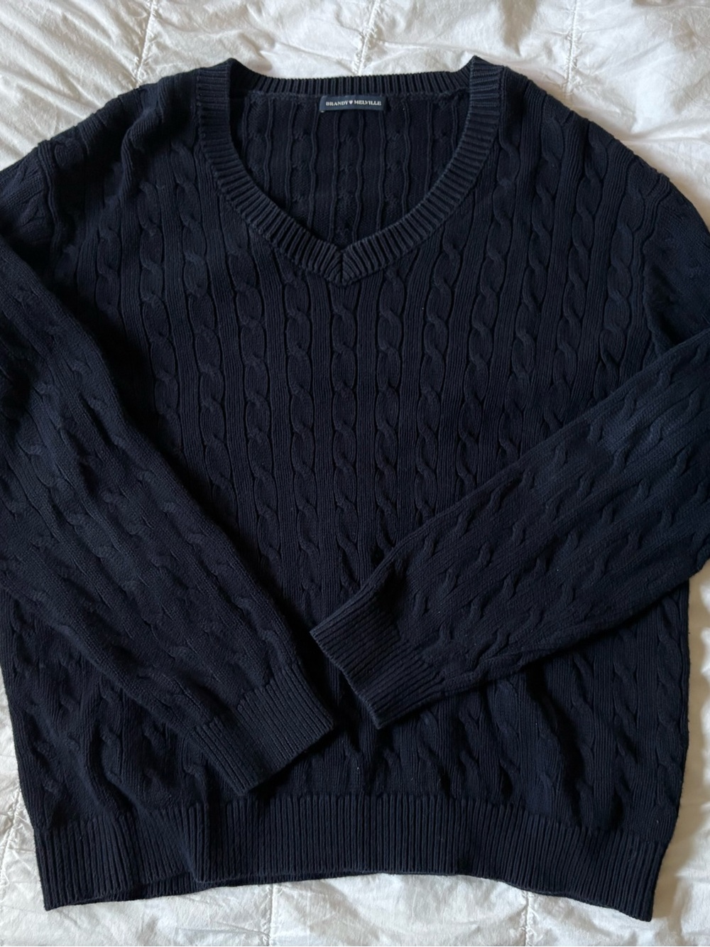 Brandy Melville Oversized Cable knit Navy Sweater